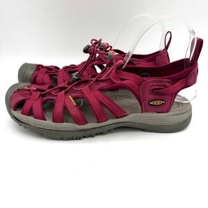 KEEN Women's Burgundy and Gray Sandals